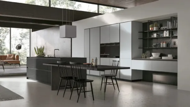 Modern kitchen with island Aliant 07 by Stosa.