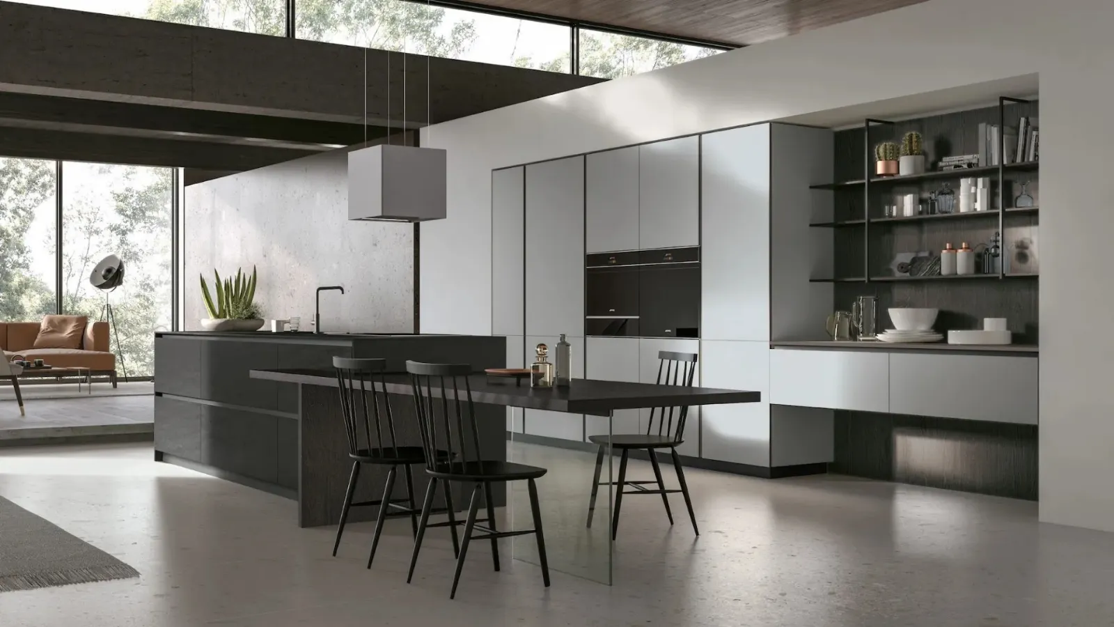 Modern kitchen with island Aliant 07 by Stosa.