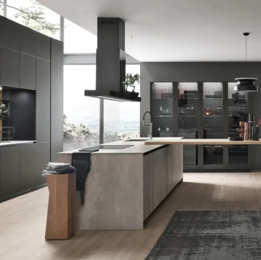 Modern kitchen with Aliant 08 island by Stosa