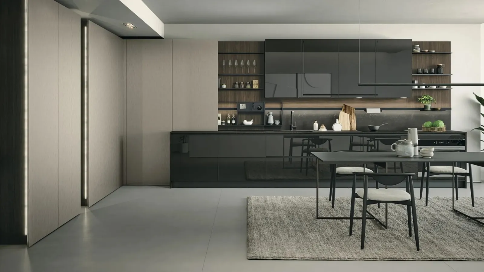 Modern linear kitchen Aria Tech 01 by Forma Cucine