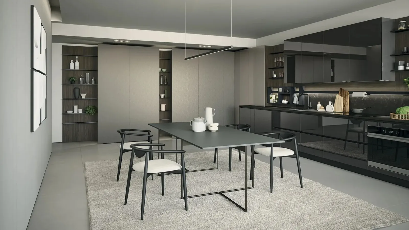 Linear modern kitchen Aria Tech 01 by Forma Cucine.
