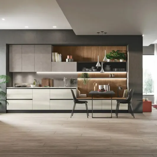 Modern Art-Kaya 02 kitchen in textured concrete by Stosa.