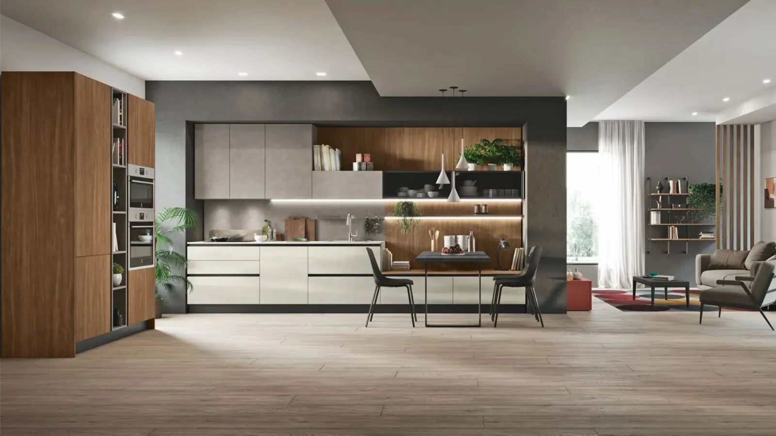 Modern Art-Kaya 02 kitchen in textured concrete by Stosa.