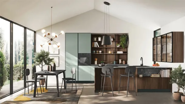 Modern kitchen with peninsula Art-Kaya 04 by Stosa