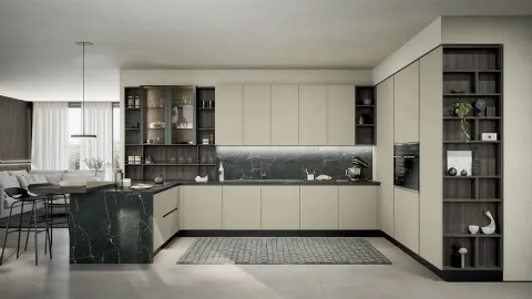 Modern kitchen with peninsula Colibrì 02 by Forma Cucine
