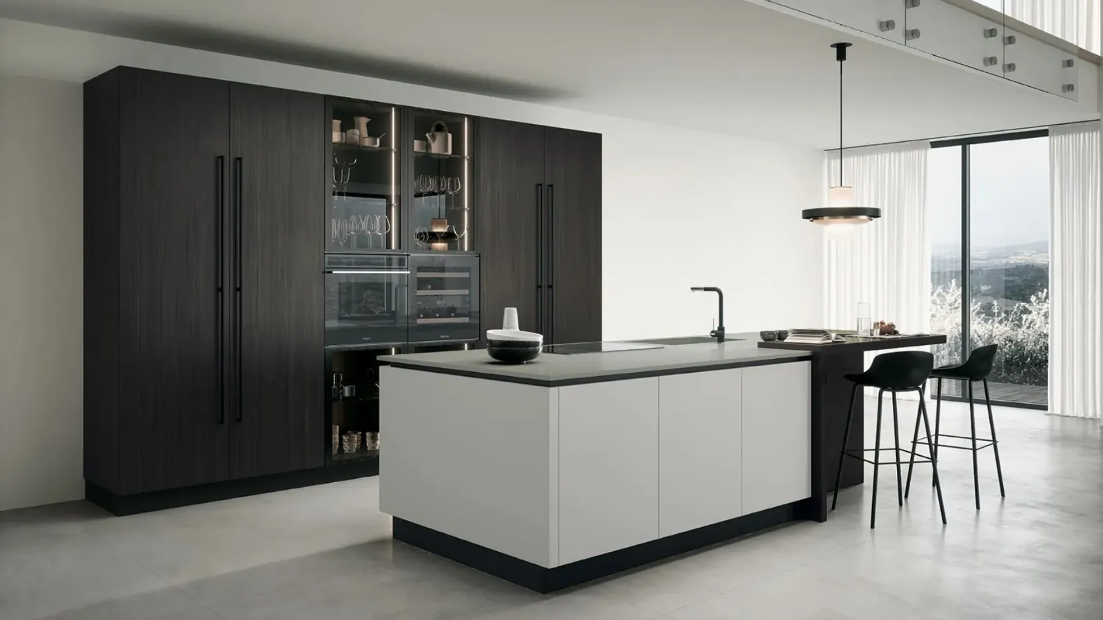 Modern kitchen with Colibrì 03 island by Forma Cucine.
