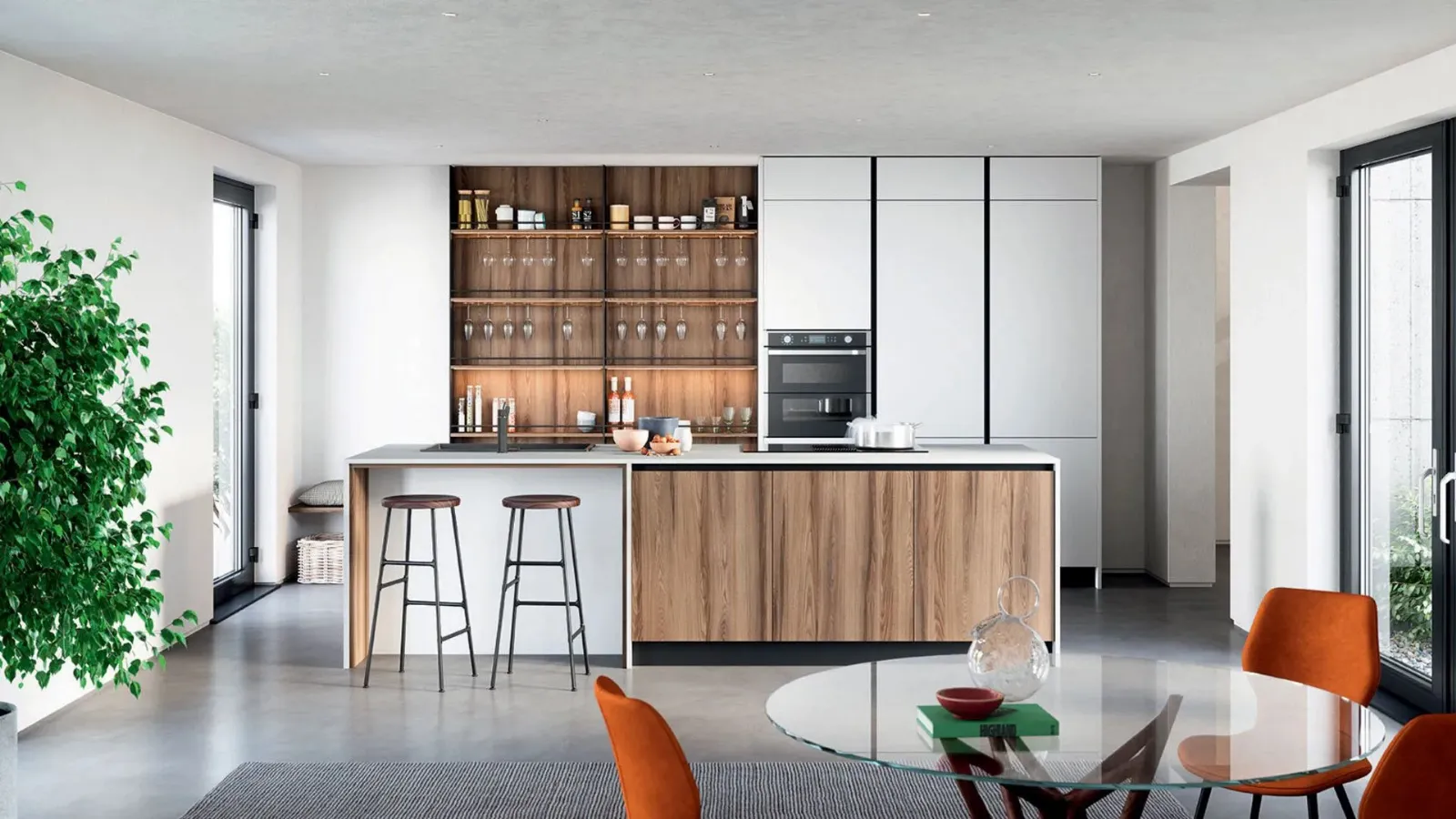 Modern kitchen with Colibrì 06 island by Forma Cucine.