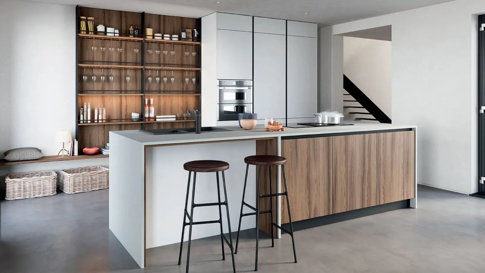 Modern kitchen with Colibrì 06 island by Forma Cucine.