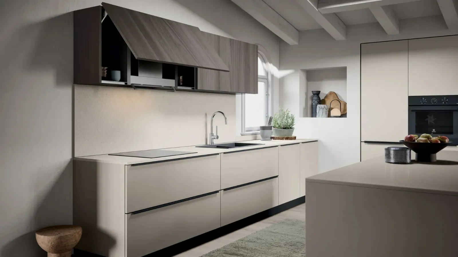 Modern kitchen with Colibrì Intra island by Forma Cucine.
