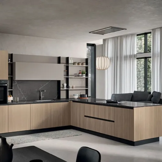 Modern kitchen with Colibrì peninsula Form Taking kitchens