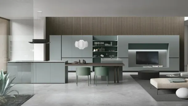Modern Kitchen with Color Trend 02 island by Stosa