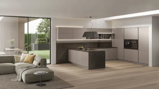 Modern Kitchen with peninsula Color Trend 03 by Stosa