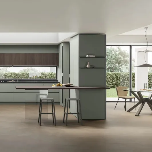 Modern Kitchen with Color Trend 04 Peninsula by Stosa
