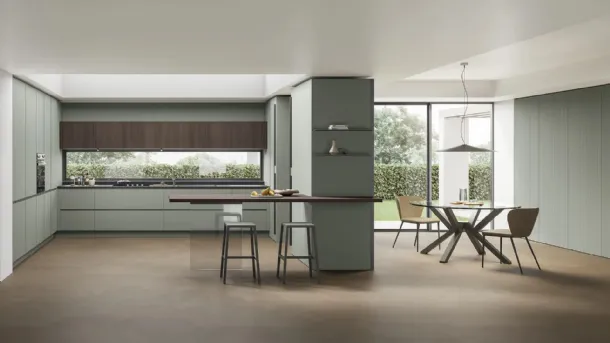 Modern Kitchen with Color Trend 04 Peninsula by Stosa