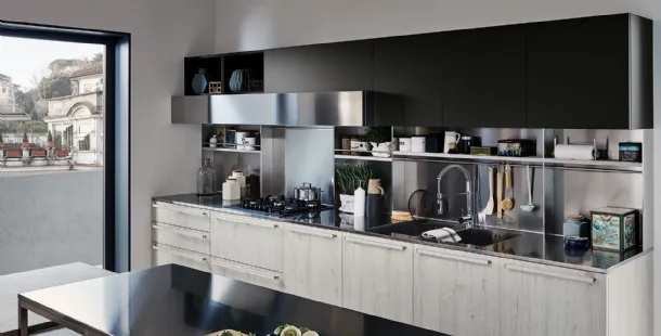 Modern linear kitchen Ethica 02 by Veneta Cucine