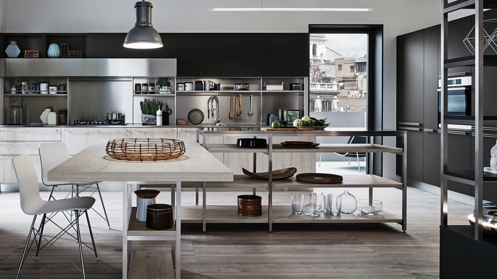Modern corner kitchen, Ethica model by Veneta Cucine