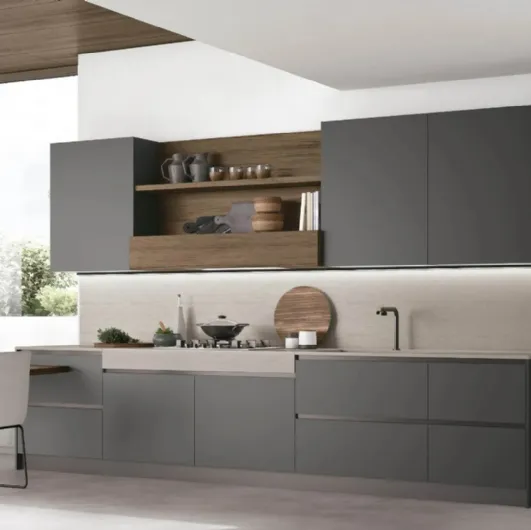 Modern linear kitchen Infinity 02 by Stosa