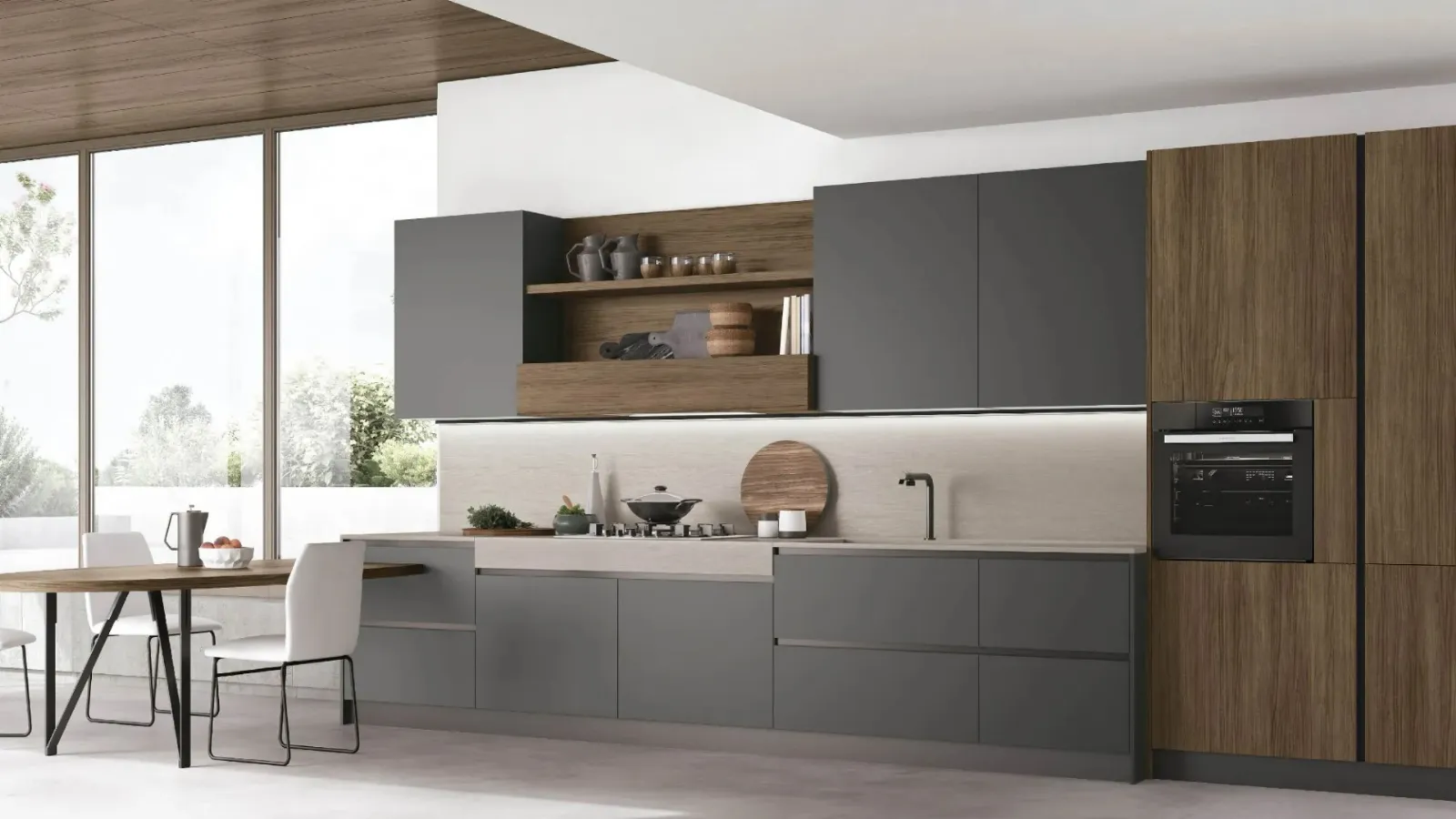 Modern linear kitchen Infinity 02 by Stosa