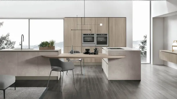 Modern kitchen with double Infinity 09 island by Stosa