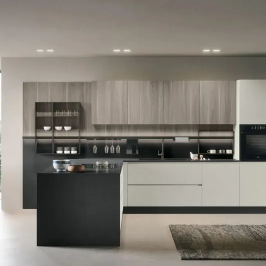 Modern kitchen with peninsula Joy 03 by Forma Cucine