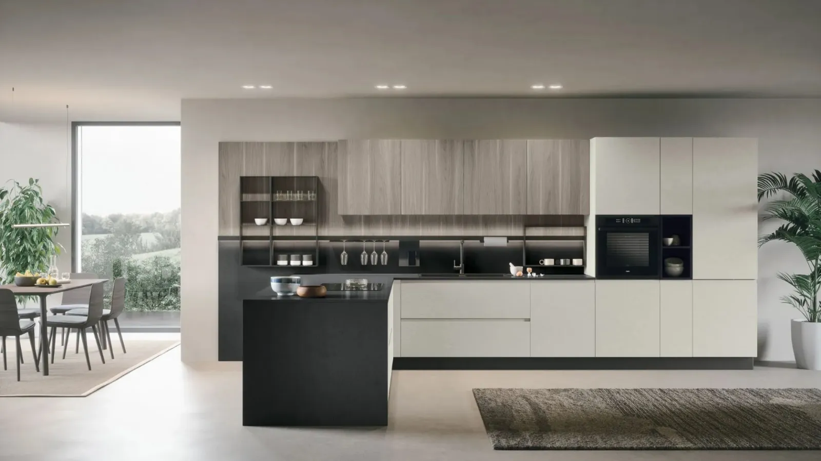 Modern kitchen with peninsula Joy 03 by Forma Cucine