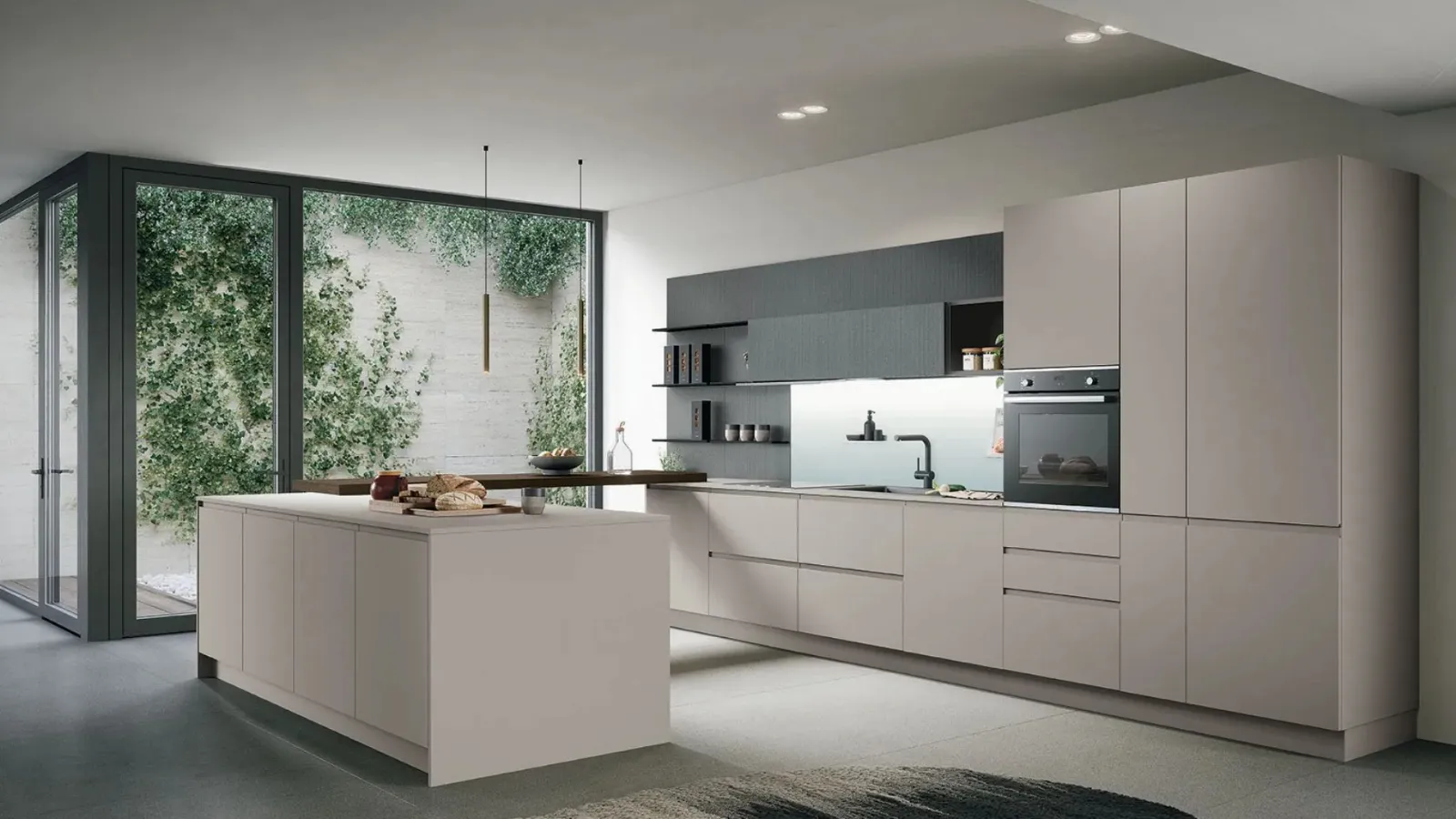 Modern kitchen with peninsula Joy 04 by Forma Cucine