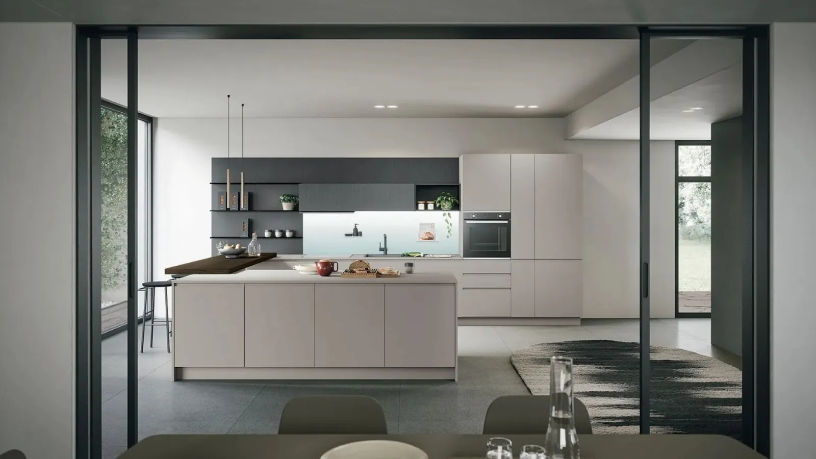 Modern kitchen with peninsula Joy 04 by Forma Cucine