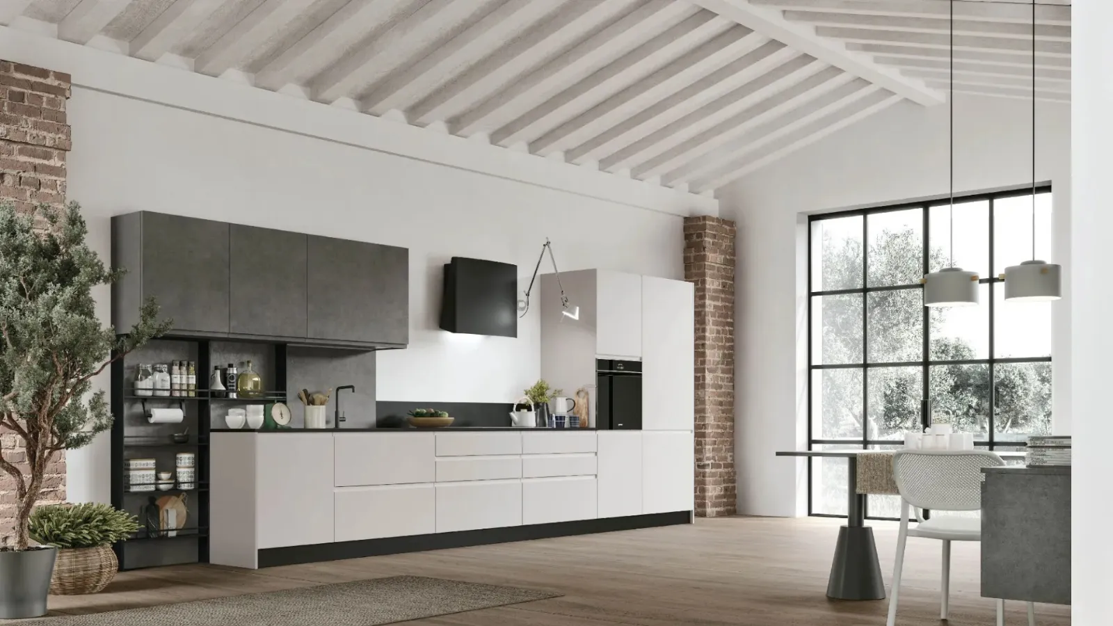 Modern linear kitchen Karma 03 by Stosa.