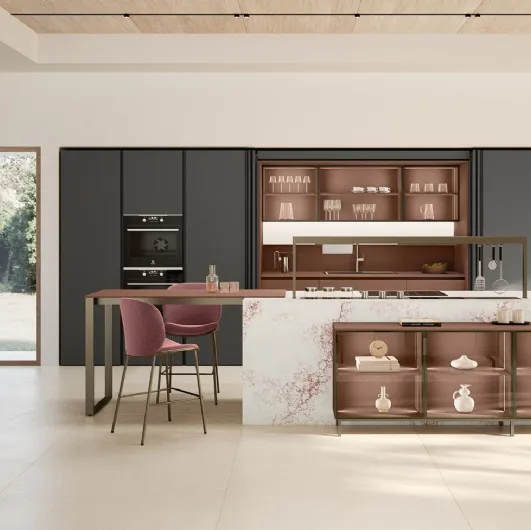 Modern Kitchen with Lounge Island 02 by Veneta Cucine