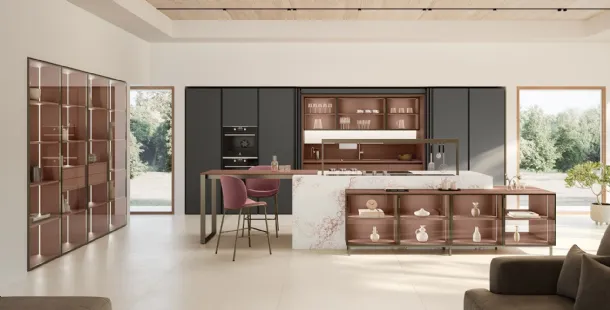 Modern Kitchen with Lounge Island 02 by Veneta Cucine