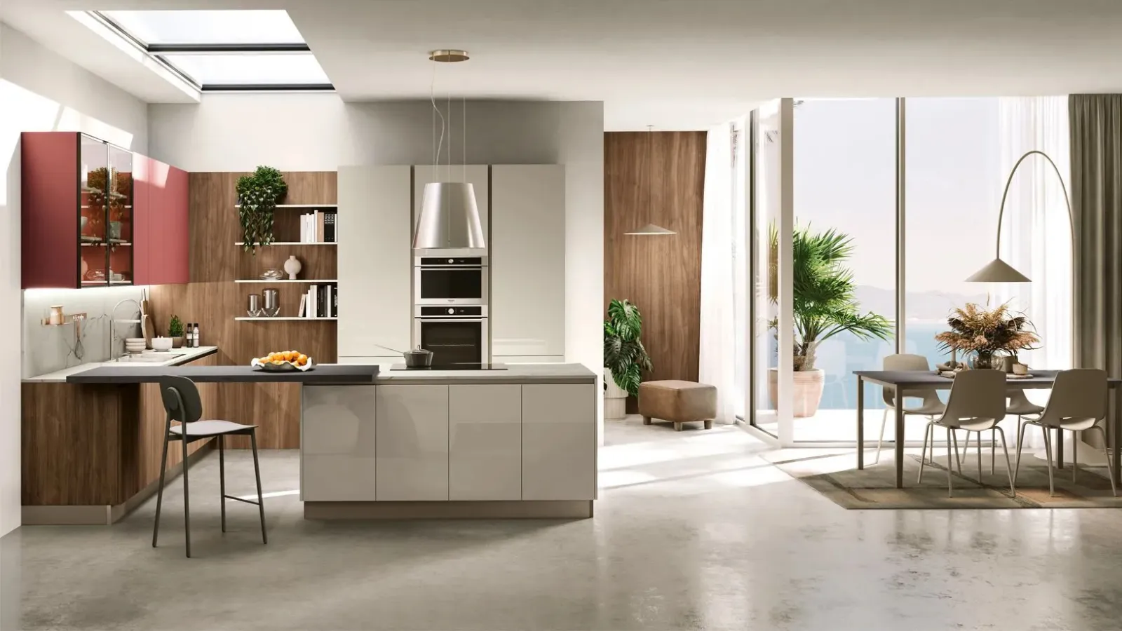 Modern kitchen with Art-Lumia island by Stosa.