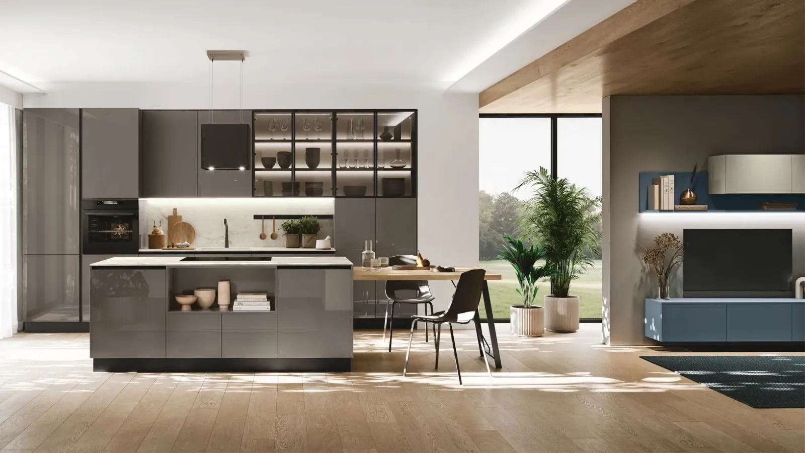 Modern kitchen with Art-Lumia island by Stosa.