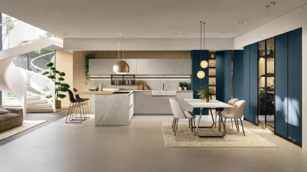 Modern Kitchen with Metropolis 02 Island by Stosa