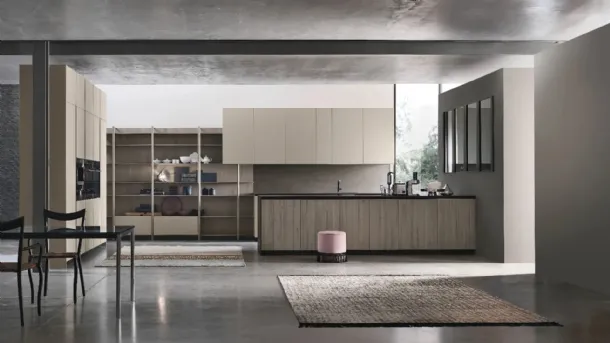 Modern Kitchen with Natural 08 Peninsula by Stosa