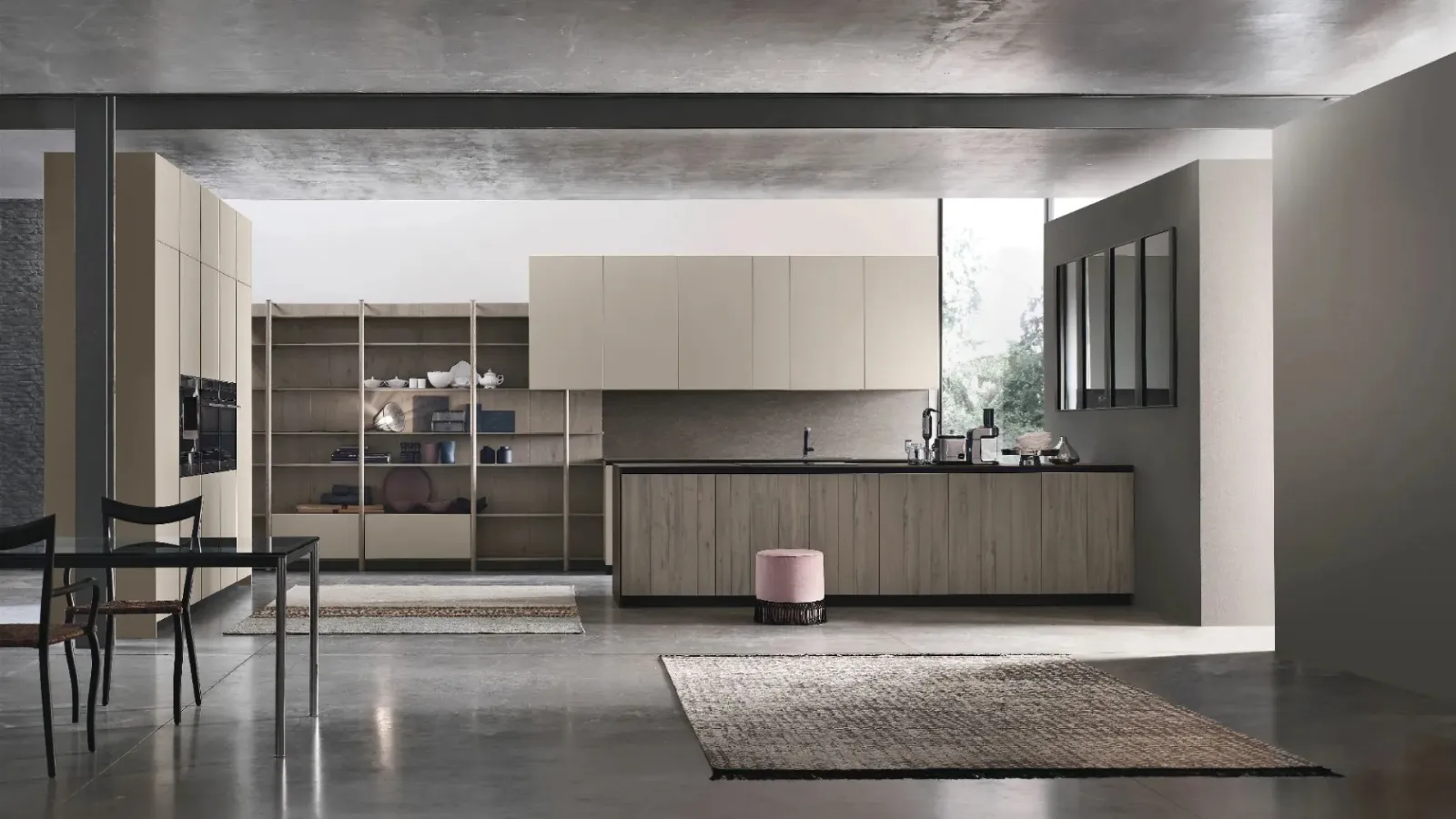 Modern Kitchen with Natural 08 Peninsula by Stosa