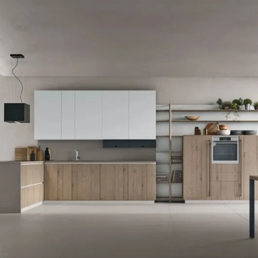Modern kitchen with Natural 09 peninsula by Stosa.
