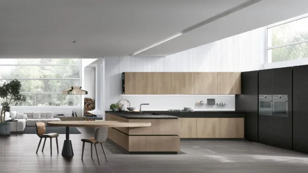 Modern kitchen with peninsula Natural 11 by Stosa