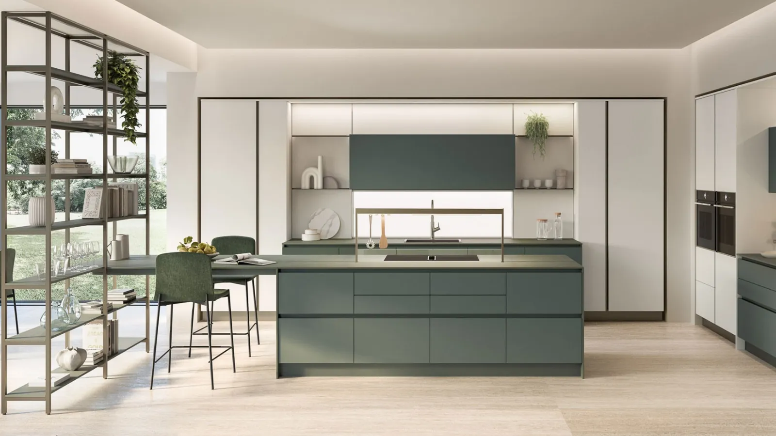 Modern kitchen with Oyster 01 island by Veneta Cucine
