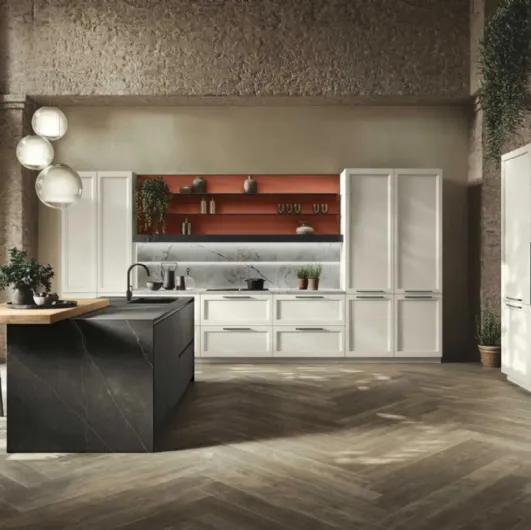 Modern corner kitchen with Palio 06 island by Stosa.