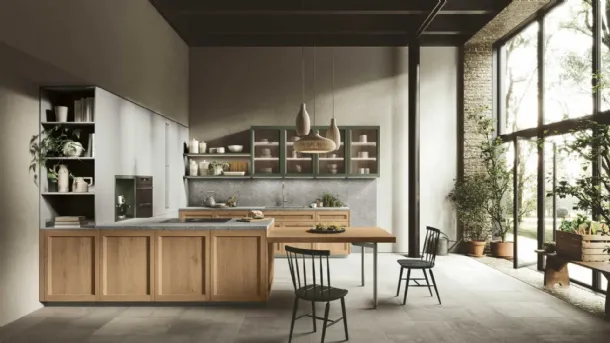 Modern kitchen with Palio 07 peninsula by Stosa