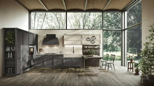 Modern angular kitchen Palio 08 by Stosa.