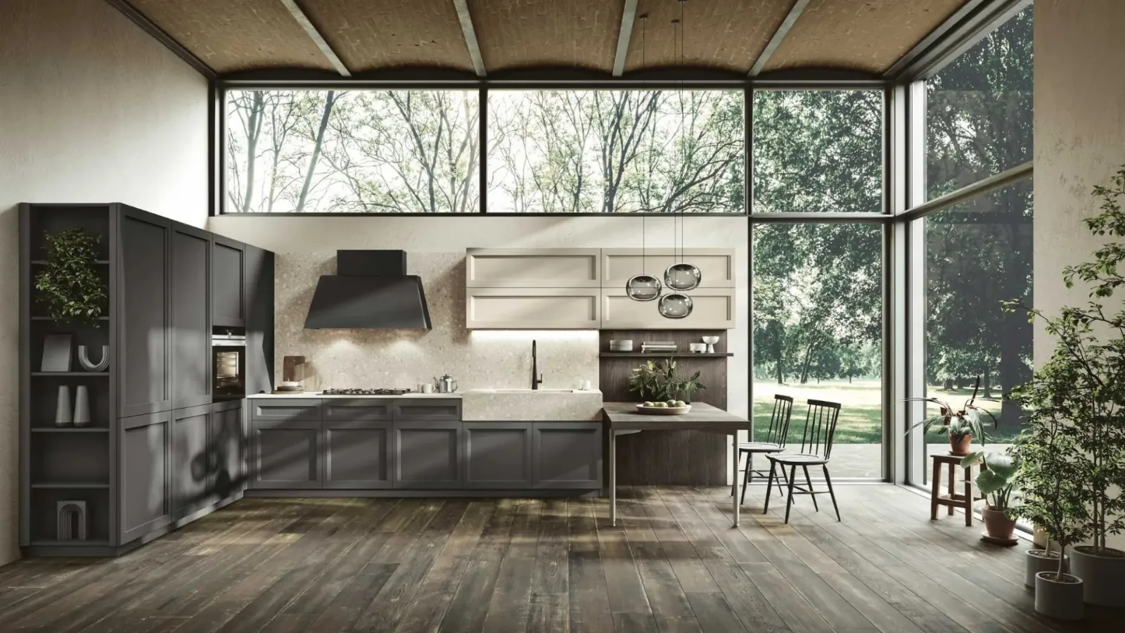 Modern angular kitchen Palio 08 by Stosa.