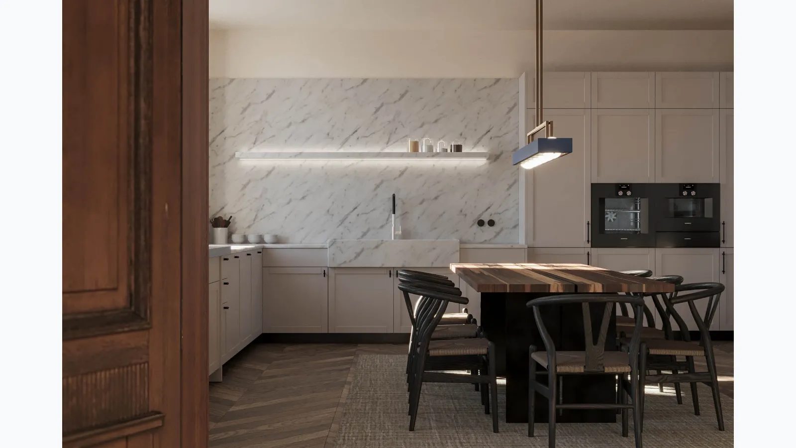 Modern L-shaped kitchen by Scic.