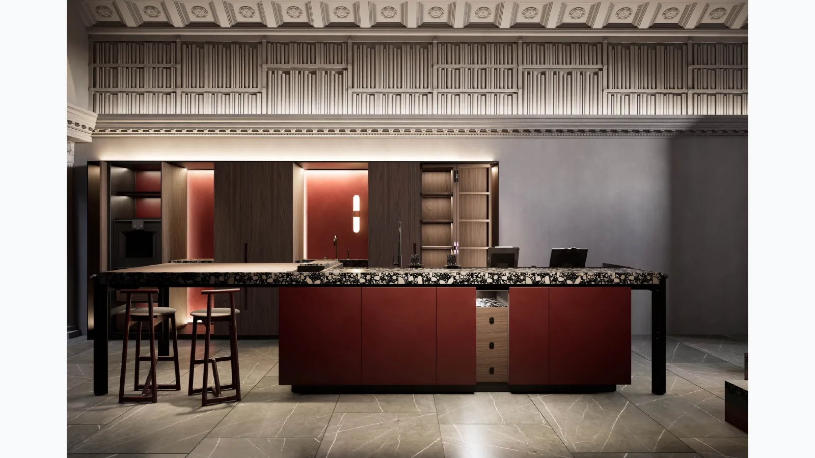 Modern kitchen with Rossena island by Scic