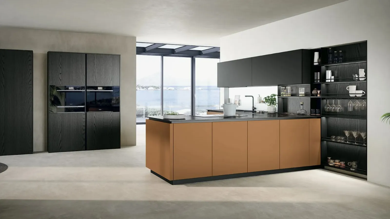 Modern kitchen with peninsula Trend 03 by Forma Cucine