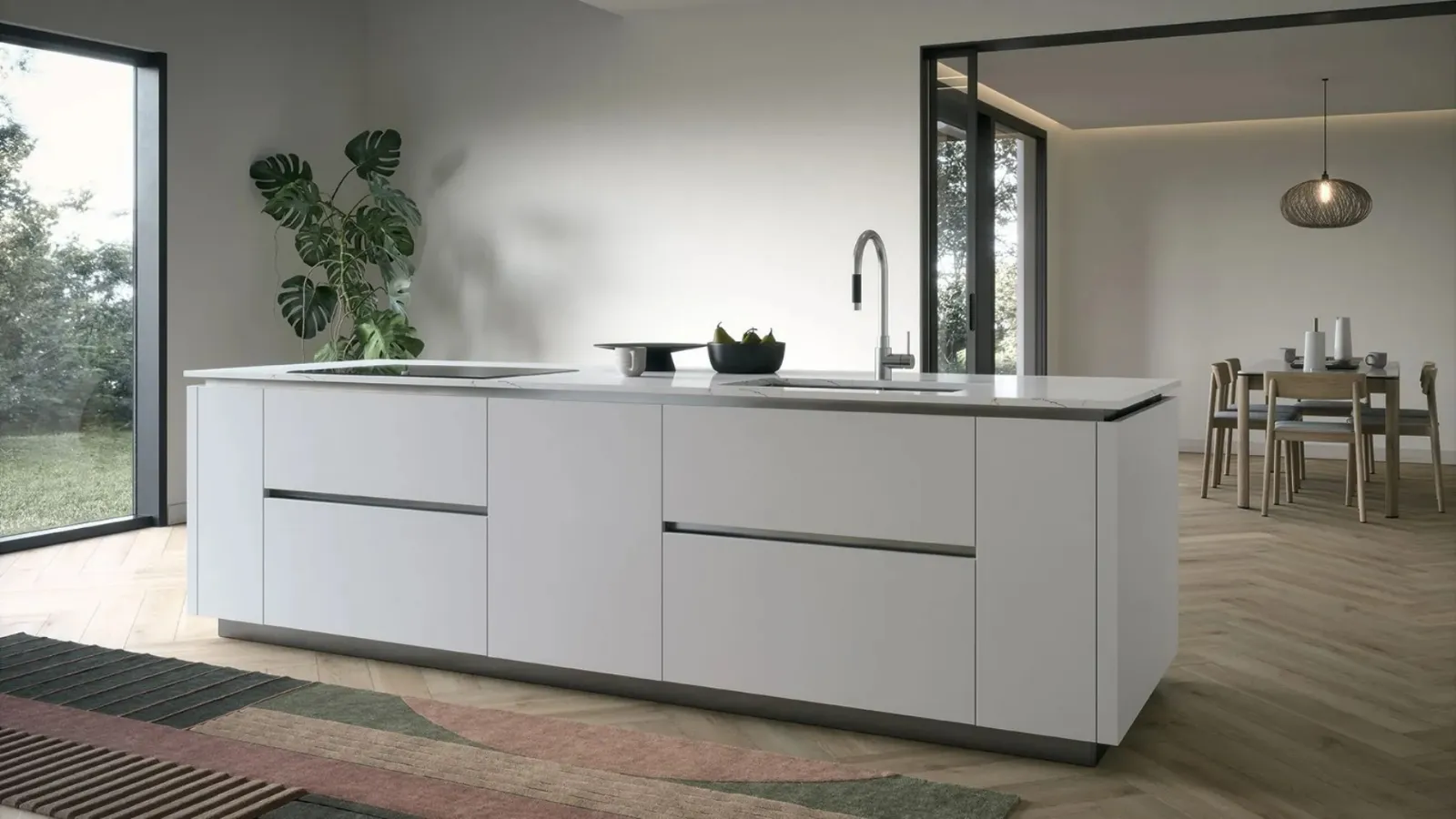 Modern Kitchen with Trend 04 Island by Forma Cucine