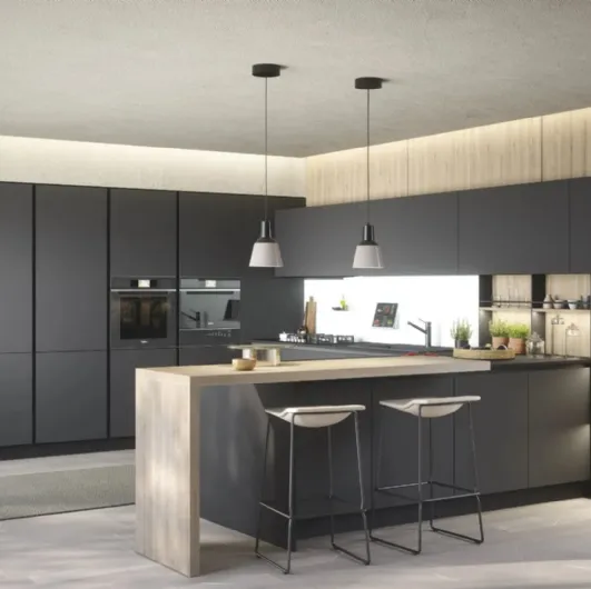 Modern kitchen with peninsula Trend Grip by Forma Cucine