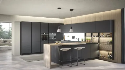 Modern kitchen with peninsula Trend Grip by Forma Cucine