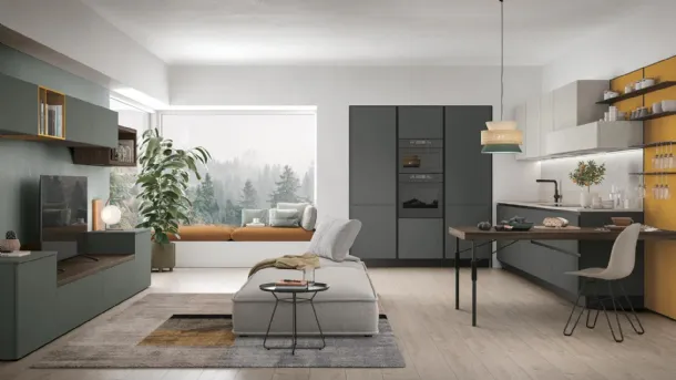 Modern angular kitchen Young 02 by Stosa.