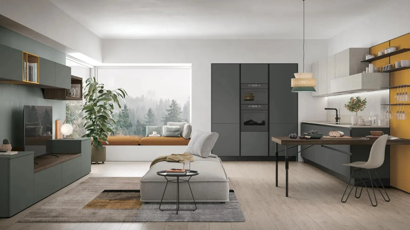 Modern angular kitchen Young 02 by Stosa.